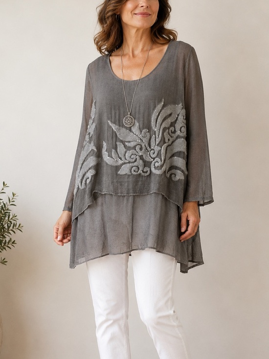 Femme Fatale Tops - Femme Fatale layered Tunic Lagenlook/ Bohemian Art-to-Wear Made in Italy